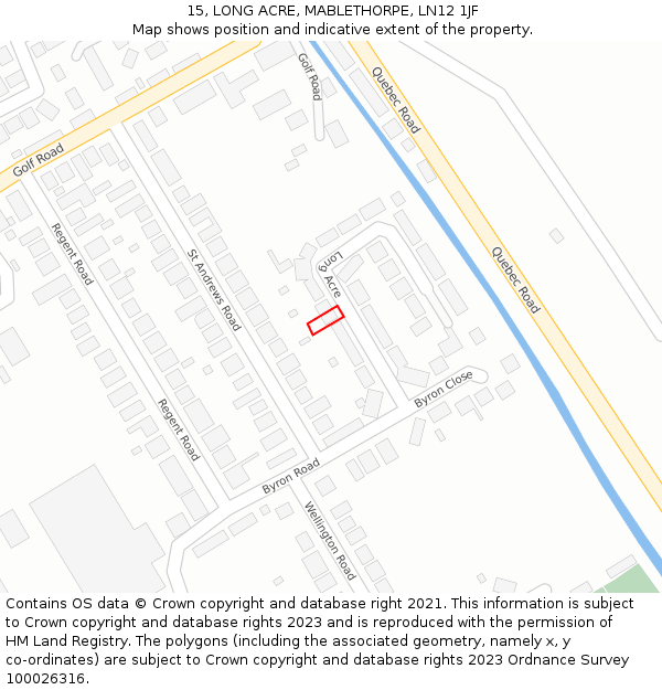 15, LONG ACRE, MABLETHORPE, LN12 1JF: Location map and indicative extent of plot