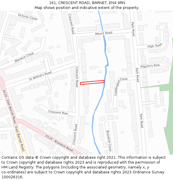 161, CRESCENT ROAD, BARNET, EN4 9RN: Location map and indicative extent of plot