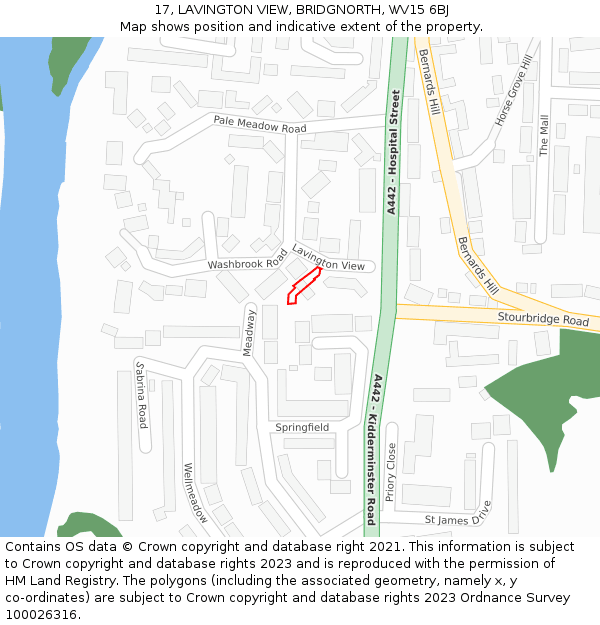 17, LAVINGTON VIEW, BRIDGNORTH, WV15 6BJ: Location map and indicative extent of plot