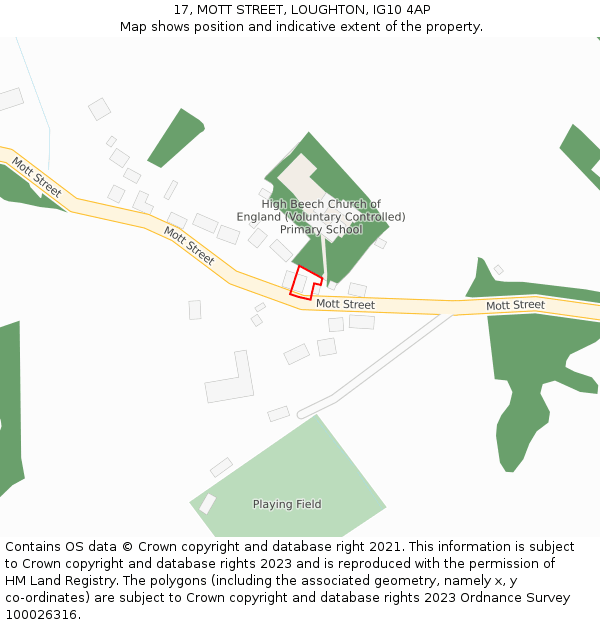 17, MOTT STREET, LOUGHTON, IG10 4AP: Location map and indicative extent of plot