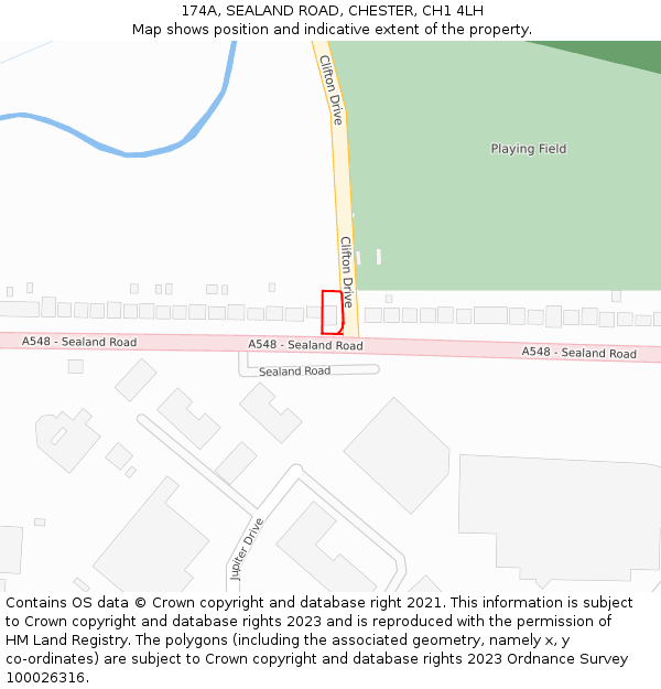 174A, SEALAND ROAD, CHESTER, CH1 4LH: Location map and indicative extent of plot