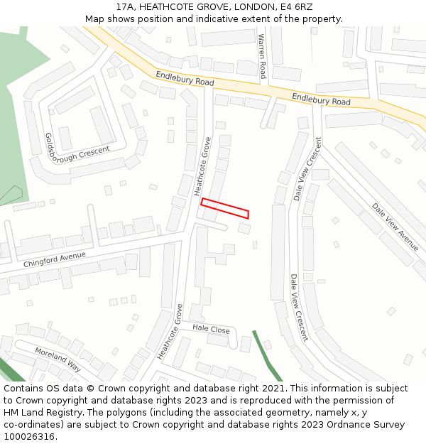 17A, HEATHCOTE GROVE, LONDON, E4 6RZ: Location map and indicative extent of plot