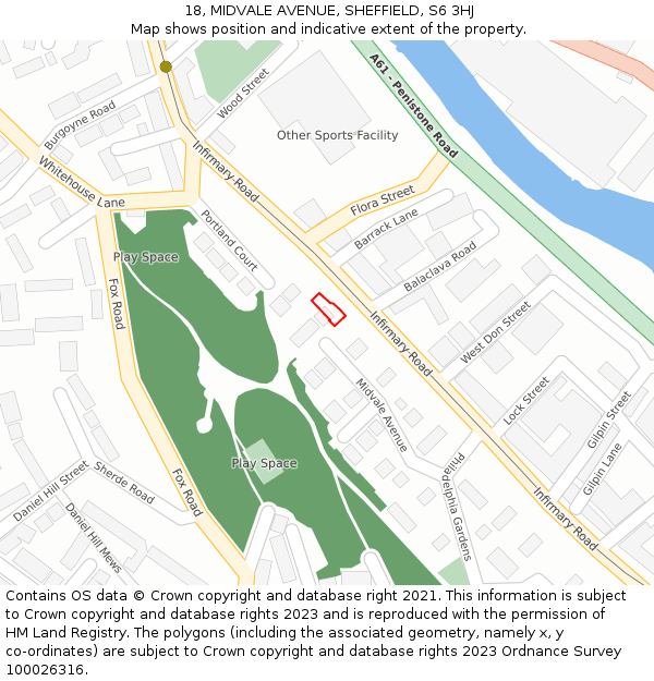 18, MIDVALE AVENUE, SHEFFIELD, S6 3HJ: Location map and indicative extent of plot