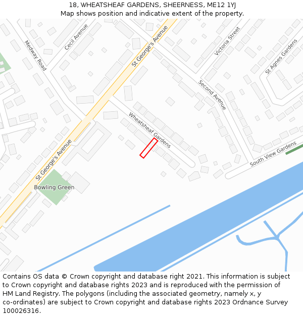 18, WHEATSHEAF GARDENS, SHEERNESS, ME12 1YJ: Location map and indicative extent of plot