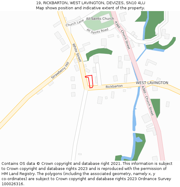 19, RICKBARTON, WEST LAVINGTON, DEVIZES, SN10 4LU: Location map and indicative extent of plot