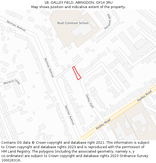 1B, GALLEY FIELD, ABINGDON, OX14 3RU: Location map and indicative extent of plot