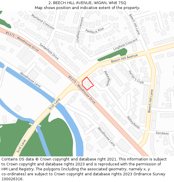 2, BEECH HILL AVENUE, WIGAN, WN6 7SQ: Location map and indicative extent of plot