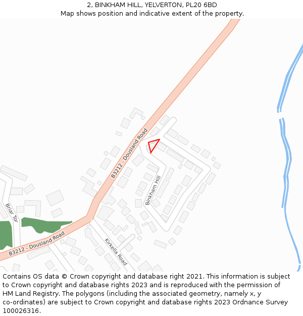 2, BINKHAM HILL, YELVERTON, PL20 6BD: Location map and indicative extent of plot