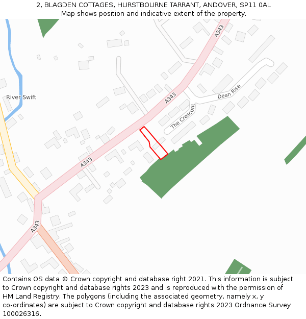 2, BLAGDEN COTTAGES, HURSTBOURNE TARRANT, ANDOVER, SP11 0AL: Location map and indicative extent of plot