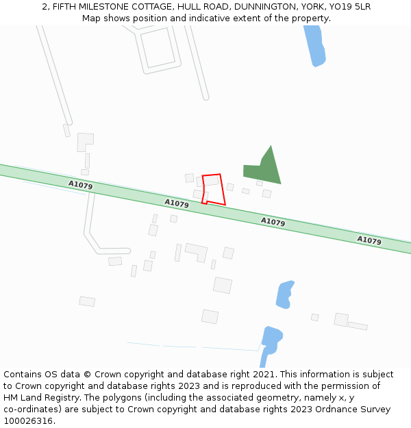 2, FIFTH MILESTONE COTTAGE, HULL ROAD, DUNNINGTON, YORK, YO19 5LR: Location map and indicative extent of plot