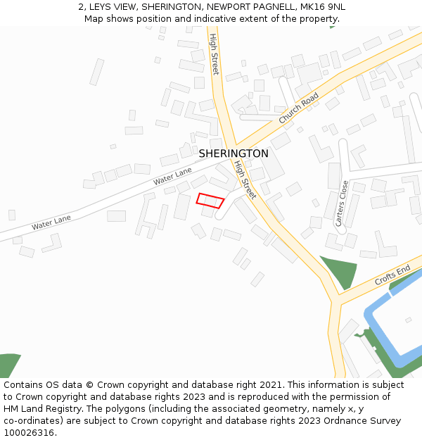 2, LEYS VIEW, SHERINGTON, NEWPORT PAGNELL, MK16 9NL: Location map and indicative extent of plot