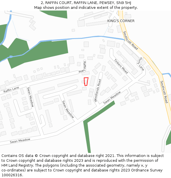 2, RAFFIN COURT, RAFFIN LANE, PEWSEY, SN9 5HJ: Location map and indicative extent of plot