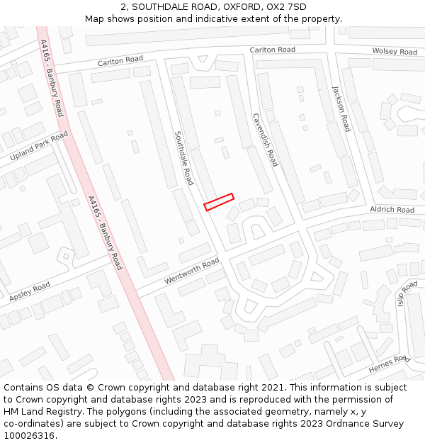 2, SOUTHDALE ROAD, OXFORD, OX2 7SD: Location map and indicative extent of plot