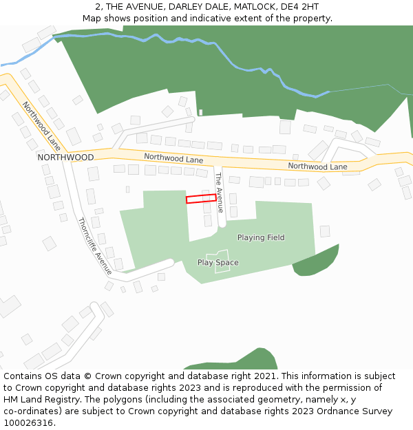 2, THE AVENUE, DARLEY DALE, MATLOCK, DE4 2HT: Location map and indicative extent of plot