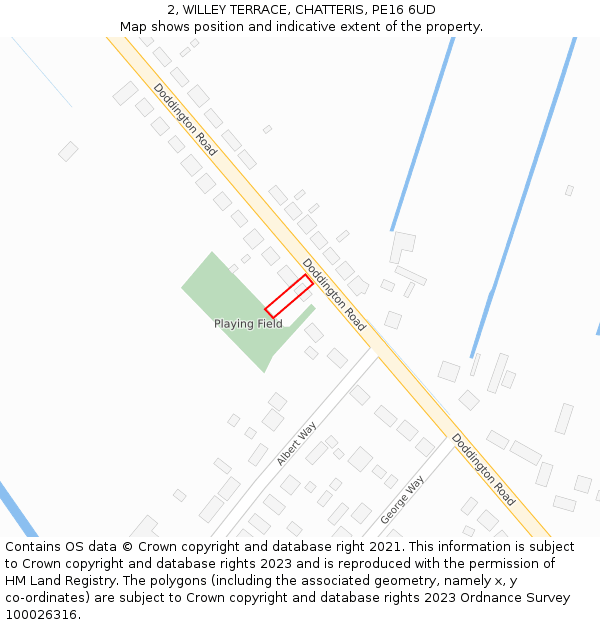 2, WILLEY TERRACE, CHATTERIS, PE16 6UD: Location map and indicative extent of plot