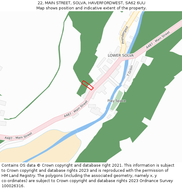 22, MAIN STREET, SOLVA, HAVERFORDWEST, SA62 6UU: Location map and indicative extent of plot