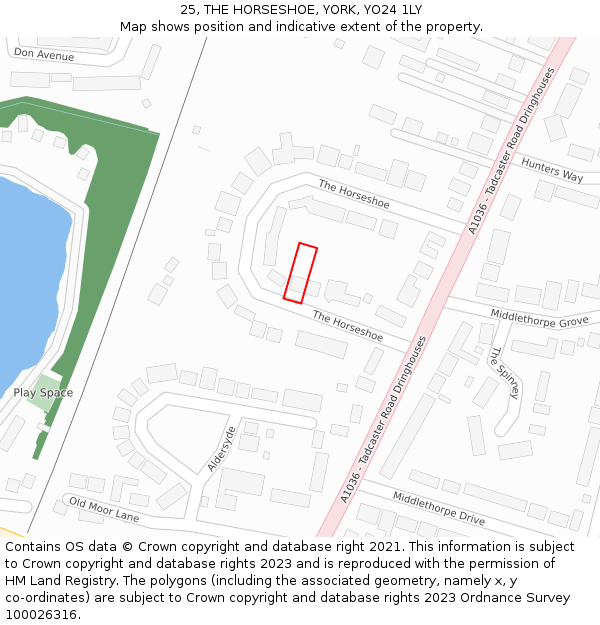 25, THE HORSESHOE, YORK, YO24 1LY: Location map and indicative extent of plot