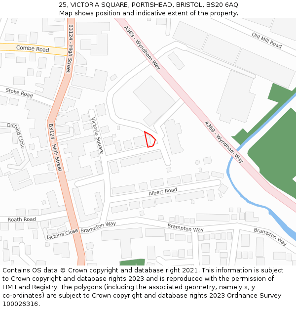 25, VICTORIA SQUARE, PORTISHEAD, BRISTOL, BS20 6AQ: Location map and indicative extent of plot