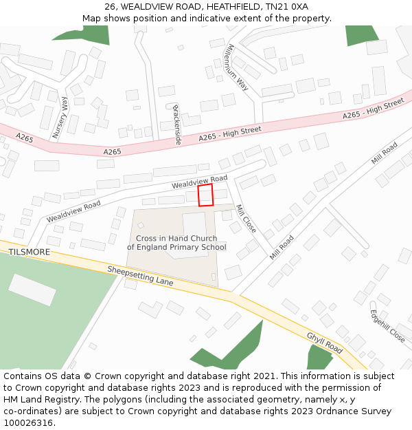 26, WEALDVIEW ROAD, HEATHFIELD, TN21 0XA: Location map and indicative extent of plot