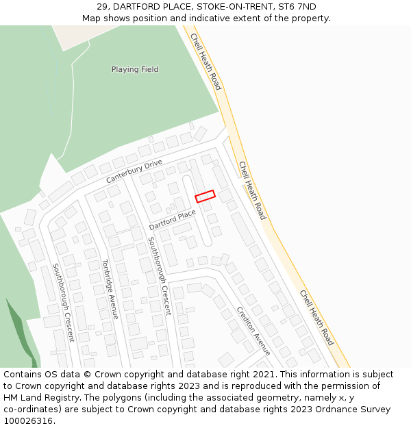 29, DARTFORD PLACE, STOKE-ON-TRENT, ST6 7ND: Location map and indicative extent of plot