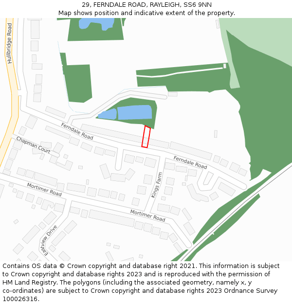 29, FERNDALE ROAD, RAYLEIGH, SS6 9NN: Location map and indicative extent of plot