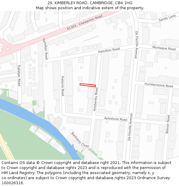 29, KIMBERLEY ROAD, CAMBRIDGE, CB4 1HG: Location map and indicative extent of plot