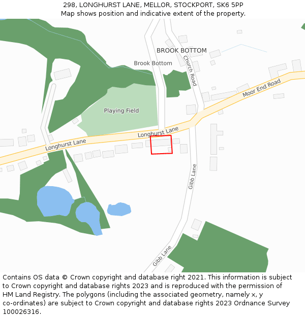 298, LONGHURST LANE, MELLOR, STOCKPORT, SK6 5PP: Location map and indicative extent of plot