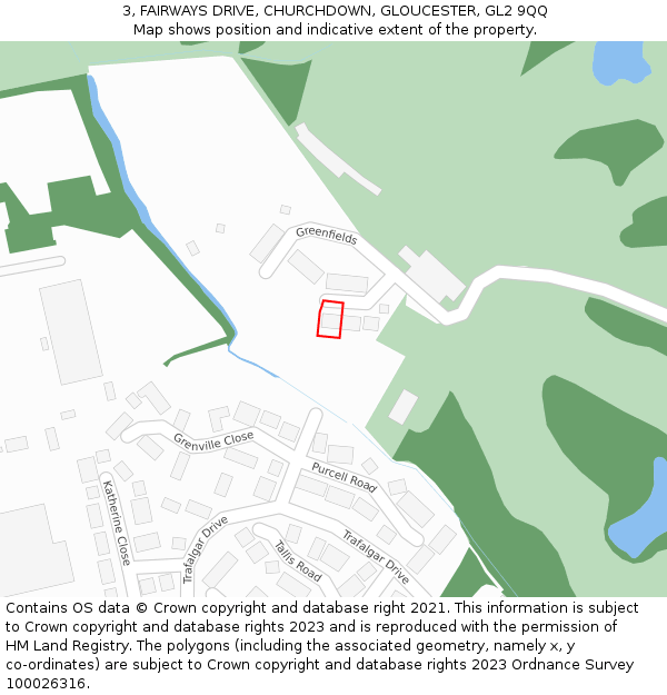 3, FAIRWAYS DRIVE, CHURCHDOWN, GLOUCESTER, GL2 9QQ: Location map and indicative extent of plot