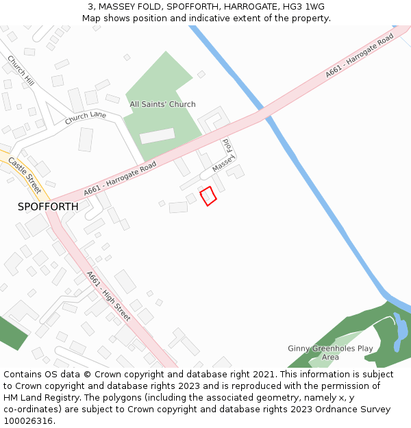 3, MASSEY FOLD, SPOFFORTH, HARROGATE, HG3 1WG: Location map and indicative extent of plot