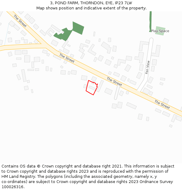 3, POND FARM, THORNDON, EYE, IP23 7LW: Location map and indicative extent of plot