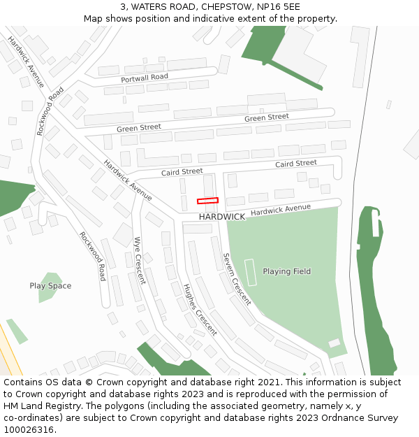 3, WATERS ROAD, CHEPSTOW, NP16 5EE: Location map and indicative extent of plot