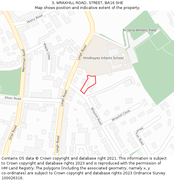 3, WRAXHILL ROAD, STREET, BA16 0HE: Location map and indicative extent of plot