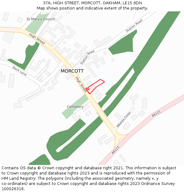 37A, HIGH STREET, MORCOTT, OAKHAM, LE15 9DN: Location map and indicative extent of plot