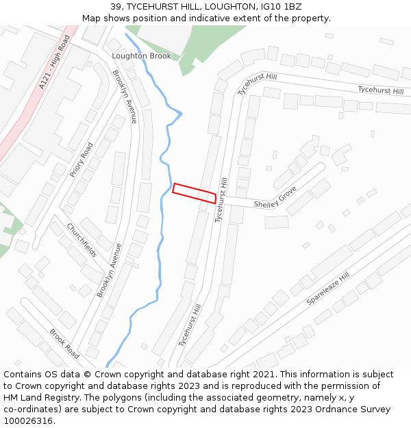 39, TYCEHURST HILL, LOUGHTON, IG10 1BZ: Location map and indicative extent of plot