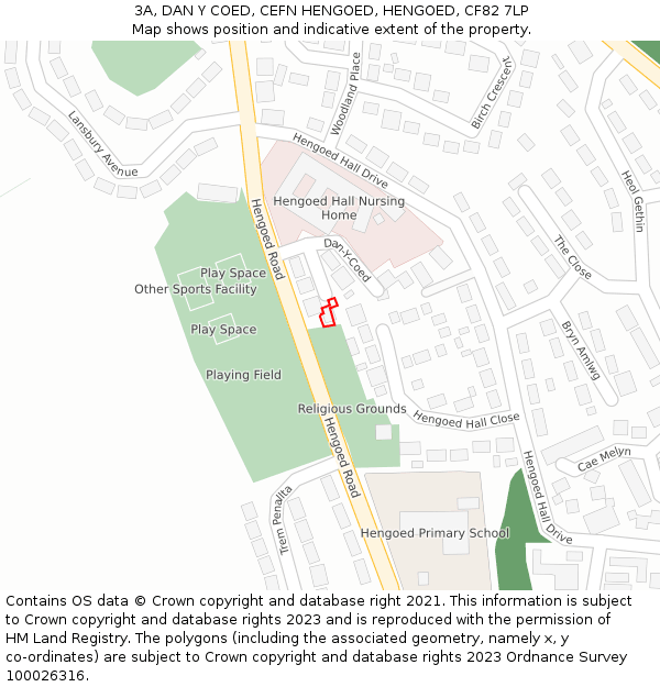 3A, DAN Y COED, CEFN HENGOED, HENGOED, CF82 7LP: Location map and indicative extent of plot