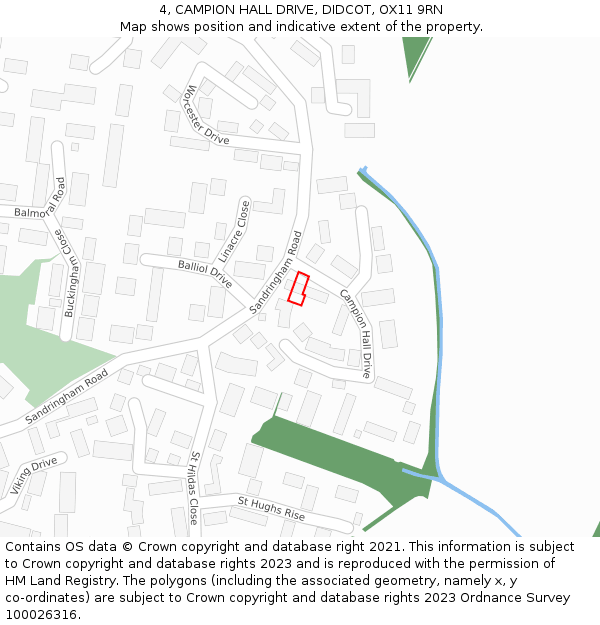 4, CAMPION HALL DRIVE, DIDCOT, OX11 9RN: Location map and indicative extent of plot