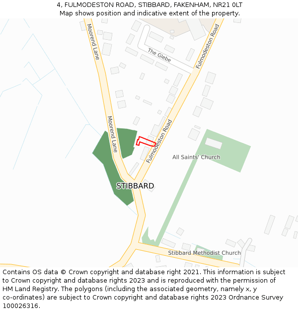 4, FULMODESTON ROAD, STIBBARD, FAKENHAM, NR21 0LT: Location map and indicative extent of plot