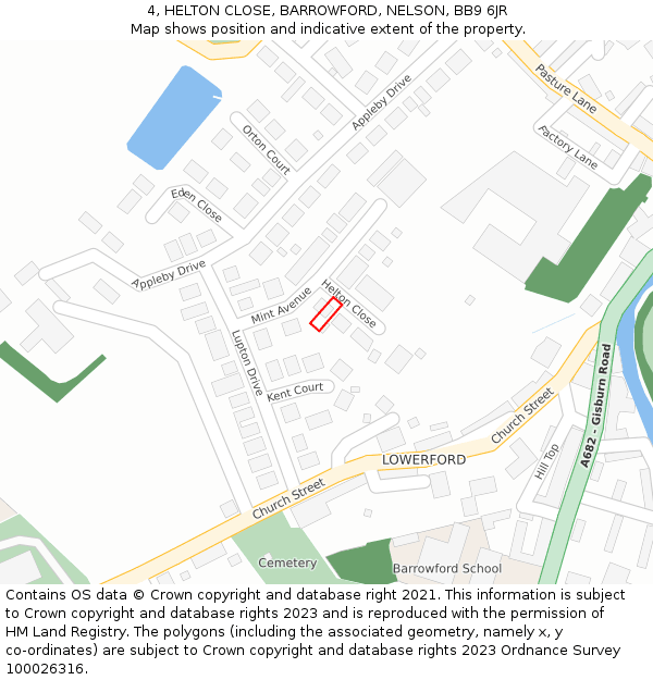 4, HELTON CLOSE, BARROWFORD, NELSON, BB9 6JR: Location map and indicative extent of plot