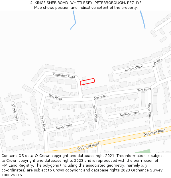 4, KINGFISHER ROAD, WHITTLESEY, PETERBOROUGH, PE7 1YF: Location map and indicative extent of plot