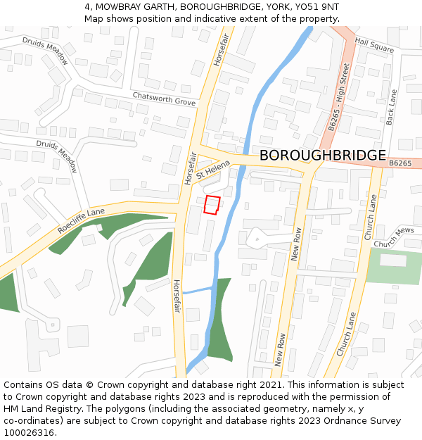 4, MOWBRAY GARTH, BOROUGHBRIDGE, YORK, YO51 9NT: Location map and indicative extent of plot