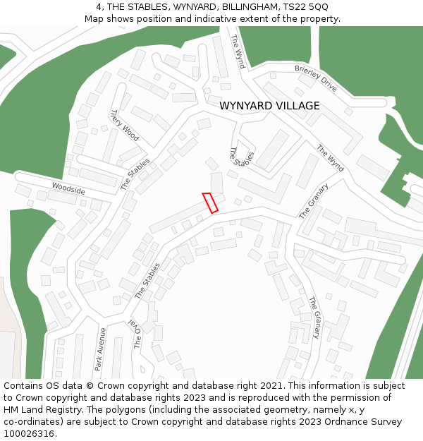 4, THE STABLES, WYNYARD, BILLINGHAM, TS22 5QQ: Location map and indicative extent of plot