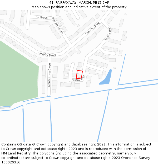 41, FAIRFAX WAY, MARCH, PE15 9HP: Location map and indicative extent of plot