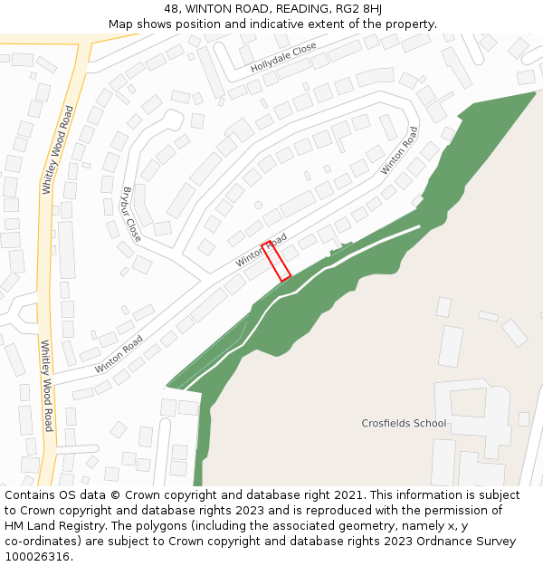 48, WINTON ROAD, READING, RG2 8HJ: Location map and indicative extent of plot