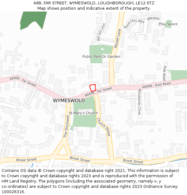 49B, FAR STREET, WYMESWOLD, LOUGHBOROUGH, LE12 6TZ: Location map and indicative extent of plot