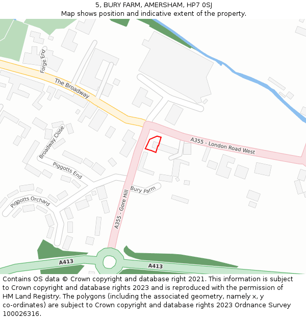 5, BURY FARM, AMERSHAM, HP7 0SJ: Location map and indicative extent of plot