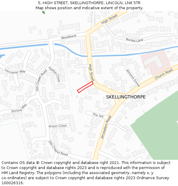 5, HIGH STREET, SKELLINGTHORPE, LINCOLN, LN6 5TR: Location map and indicative extent of plot