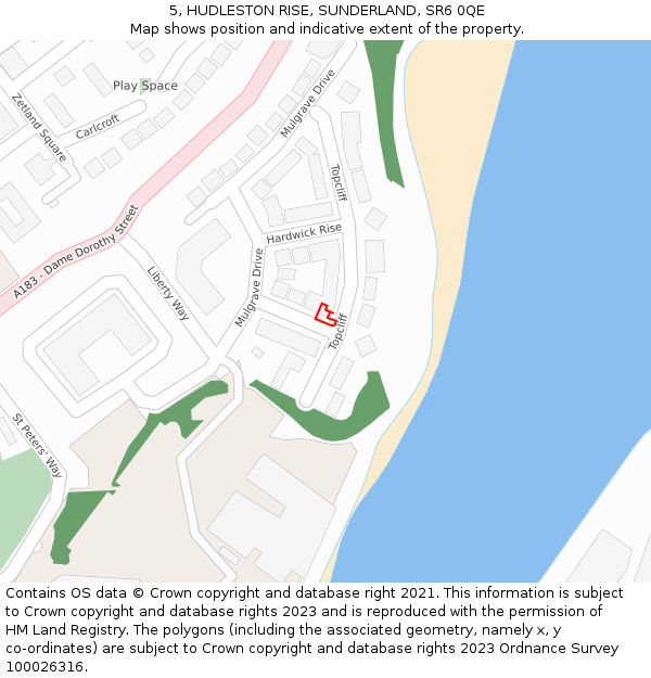 5, HUDLESTON RISE, SUNDERLAND, SR6 0QE: Location map and indicative extent of plot