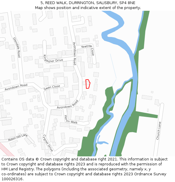 5, REED WALK, DURRINGTON, SALISBURY, SP4 8NE: Location map and indicative extent of plot