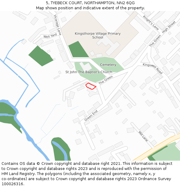 5, TYEBECK COURT, NORTHAMPTON, NN2 6QG: Location map and indicative extent of plot