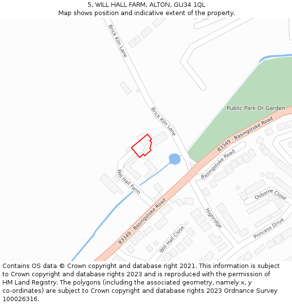 5, WILL HALL FARM, ALTON, GU34 1QL: Location map and indicative extent of plot